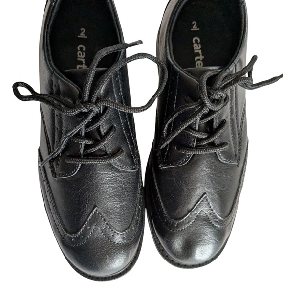 Carter's Boys Faux Leather Wing Tip Shoes Size 2 - Picture 4 of 8